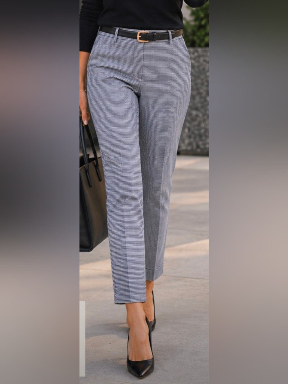 Ann Taylor Petite Navy White Micro Stripe Straight Leg Dress Pants 0P
